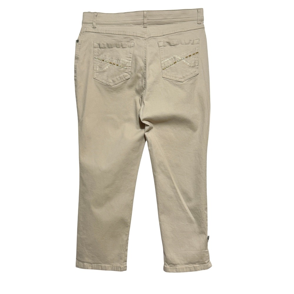 Gloria Vanderbilt Capri Pants Womens 10P Tan Khaki Stretch Cropped